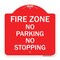 Signmission Designer Series Sign-No Parking No Stopping, Red & White Aluminum Sign, 18" x 18", RW-1818-23703 A-DES-RW-1818-23703 - alternate 1
